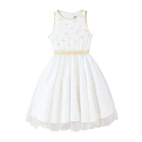 Robe demoiselle d'honneur  avec noeud hepburn Blanc doré+Blanc paillettes dorées 7 - vertbaudet enfant 