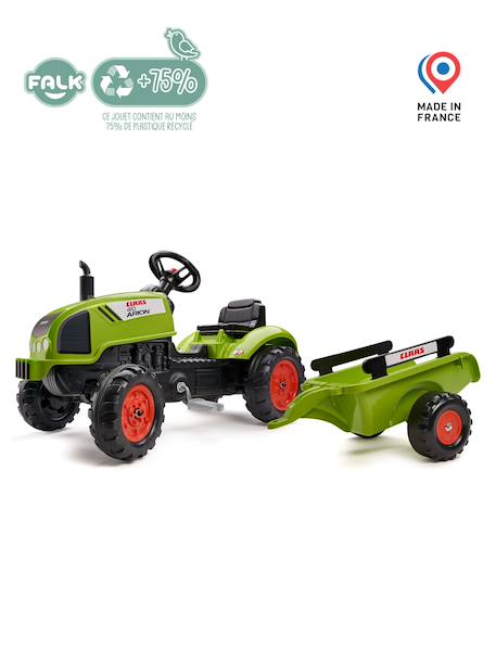 Tracteur à pédales claas avec remorque et capot ouvrant Vert Claas 4 - vertbaudet enfant 