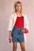 Short en jean à broderie cœur Blue denim 1 - vertbaudet enfant 