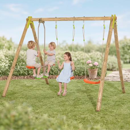 Portique balançoire 2,30 m natura berry - 4 enfants Bois 1 - vertbaudet enfant 