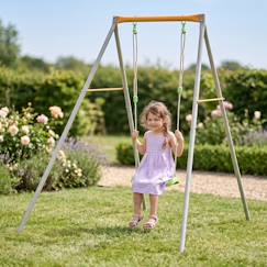 Jouet-Jeux de plein air-Portique balançoire métal 1 enfant hauteur 1.90 m avec siège sécurisé