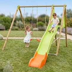 Jouet-Jeux de plein air-Portique balançoire poutre métal 2,30 m techwood arroba - 4 enfants
