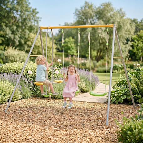 Portique balançoire métal 1,90 m agility brioso - 4 enfants Gris 1 - vertbaudet enfant 