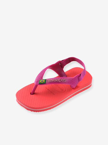 Tongs Baby Brasil Logo II corail+jaune 2 - vertbaudet enfant 