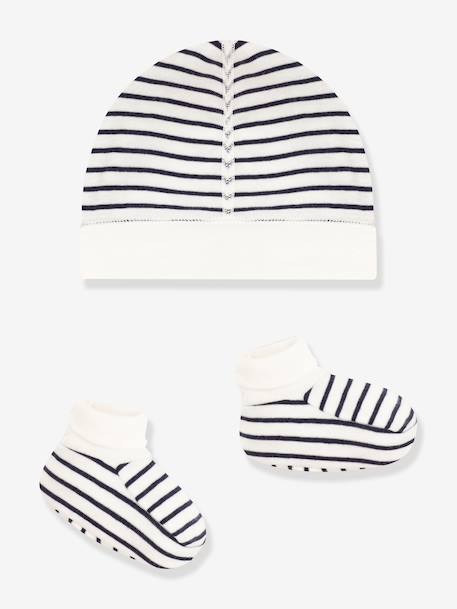 Lot bonnet et chaussons bébé mixte marine 3 - vertbaudet enfant 
