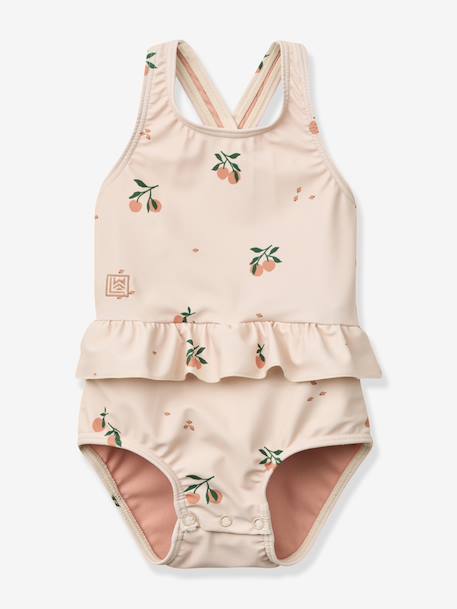 Maillot de bain imprimé volanté rose clair 1 - vertbaudet enfant 
