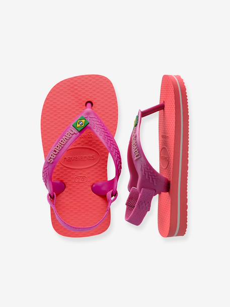 Tongs Baby Brasil Logo II corail+jaune 5 - vertbaudet enfant 