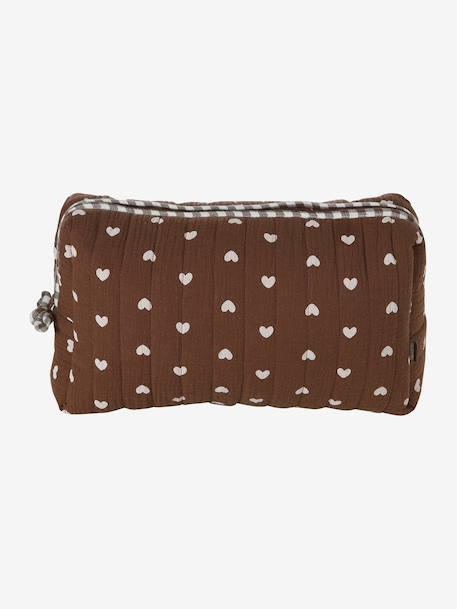Trousse toilette Mama gaze coton beige imprimé+noisette 6 - vertbaudet enfant 