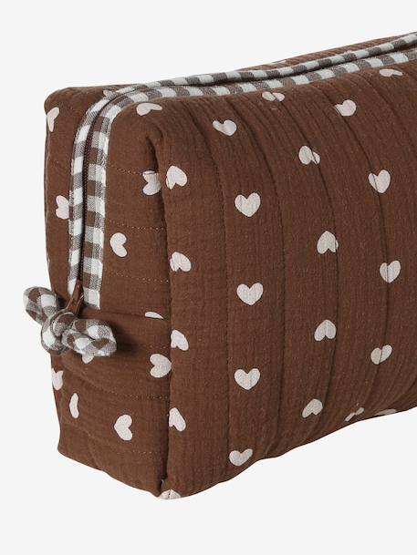 Trousse toilette Mama gaze coton beige imprimé+noisette 8 - vertbaudet enfant 