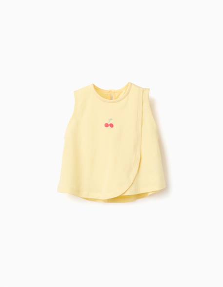 Bébé-T-shirt, sous-pull-Débardeur en coton avec imprimé cerise
