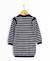 Robe manches longues 100% coton fille Fond naturel raye indigo 3 - vertbaudet enfant 