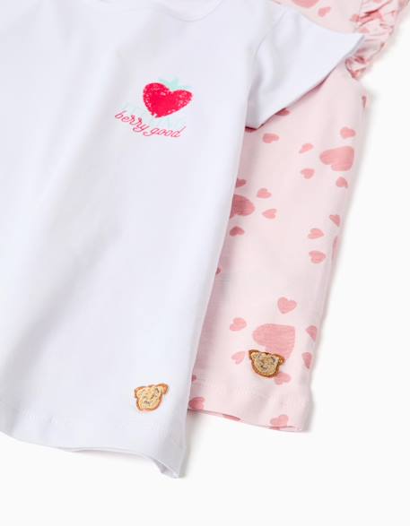Lot de 2 pyjamas en coton avec imprimés cœur Multicolore 3 - vertbaudet enfant 