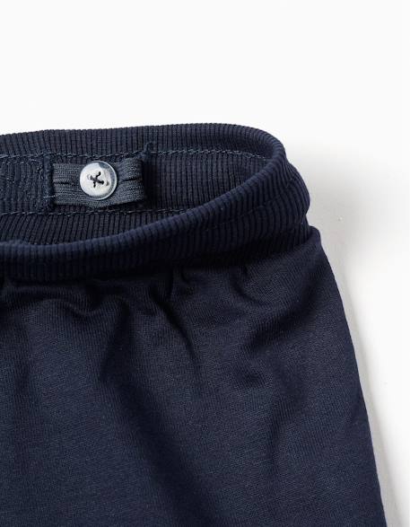 Short cargo en molleton avec cordon de serrage Bleu foncé 3 - vertbaudet enfant 