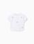 T-shirt court en coton avec fleurs à sequins Blanc 1 - vertbaudet enfant 
