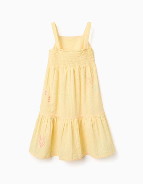 Robe sans manches en coton avec algues brodées Jaune clair 2 - vertbaudet enfant 