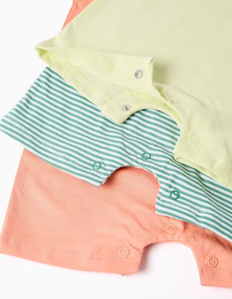 Lot de 3 combishorts sans manches en coton Multicolore 4 - vertbaudet enfant 