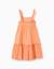 Robe sans manches en coton avec bretelles à volants Orange 2 - vertbaudet enfant 