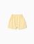 Short en coton avec taille paperbag et broderie Jaune clair 2 - vertbaudet enfant 