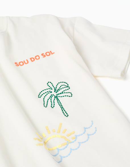 T-shirt en coton avec imprimé sou do sol Blanc 3 - vertbaudet enfant 