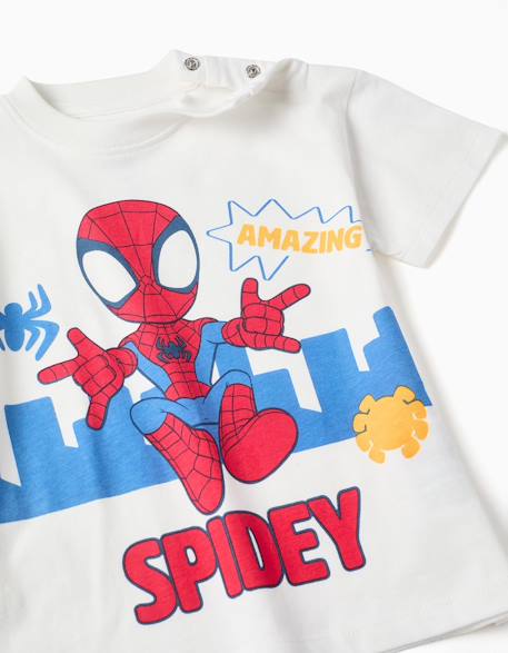 T-shirt en coton avec imprimé spidey Blanc 3 - vertbaudet enfant 