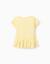 T-shirt en coton avec ourlet à volants Blanc+Jaune clair+Rose 6 - vertbaudet enfant 