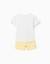 T-shirt avec imprimé étoile de mer + short en coton Jaune clair 2 - vertbaudet enfant 