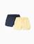 Lot de 2 shorts en coton avec cordon de serrage Jaune clair+Rose 1 - vertbaudet enfant 