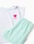 Pyjama en coton à manches courtes et imprimé cœur Blanc 3 - vertbaudet enfant 