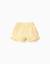Short en coton avec volants et broderie Jaune clair 1 - vertbaudet enfant 