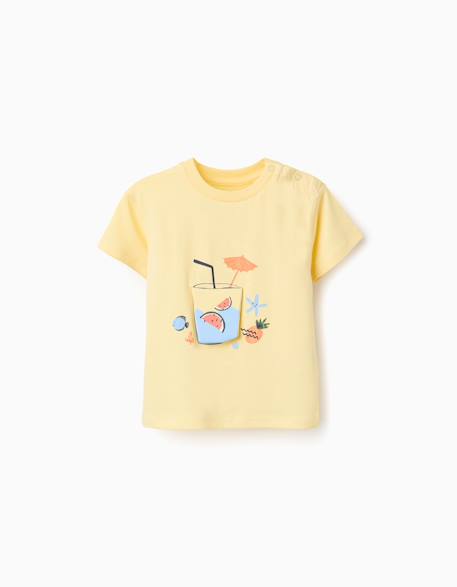 T-shirt en coton avec imprimé poisson 3d Bleu clair+Jaune clair 6 - vertbaudet enfant 