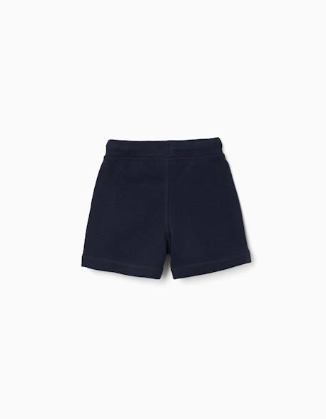 Short en molleton avec cordon de serrage Bleu foncé+Gris clair+Orange sombre 2 - vertbaudet enfant 