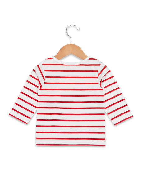 Mariniere manches longues 100% coton bébé fille Fond blanc raye rose 3 - vertbaudet enfant 