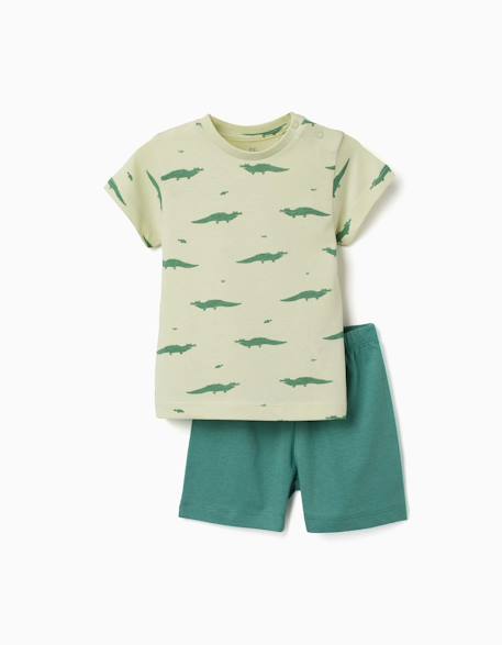 Bébé-Pyjama en coton à manches courtes et motif alligator