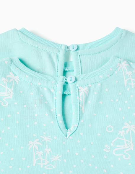 Lot de 2 robes à manches courtes unies/imprimées Bleu clair 3 - vertbaudet enfant 