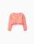 Gilet en maille court avec ourlet à volants Blanc+Corail clair 4 - vertbaudet enfant 