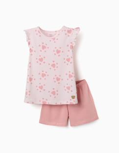 Pyjama en coton avec motif cœur et volants  - vertbaudet enfant