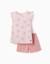 Pyjama en coton avec motif cœur et volants Rose clair 1 - vertbaudet enfant 