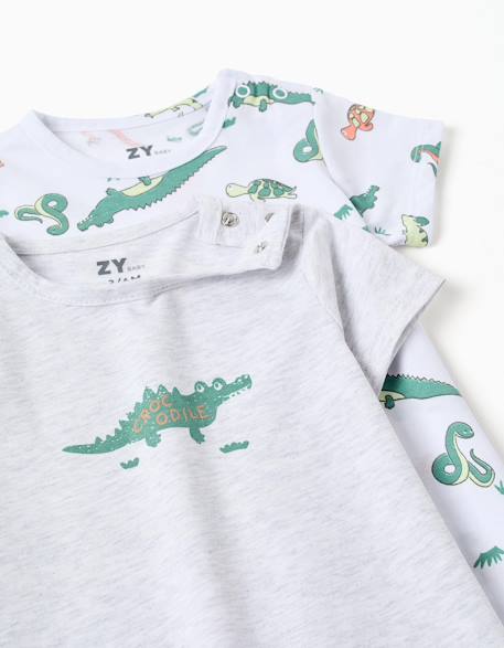 Lot de 2 combishorts en coton avec imprimés crocodiles Multicolore 3 - vertbaudet enfant 