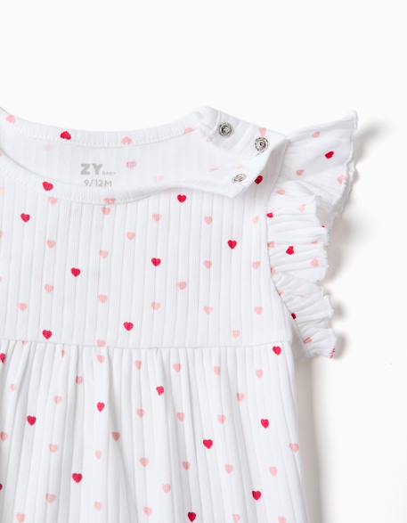 Combishort côtelé avec motif cœur Blanc 3 - vertbaudet enfant 