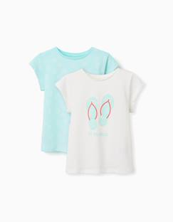 Lot de 2 t-shirts en coton avec imprimés d'été  - vertbaudet enfant