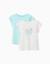 Lot de 2 t-shirts en coton avec imprimés d'été Bleu clair+Jaune clair+Rose 1 - vertbaudet enfant 