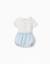 Combinaison 2-en-1 en coton et lin Bleu clair 2 - vertbaudet enfant 