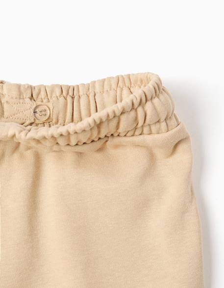 Short en molleton avec poches cargo et cordon de serrage Beige clair+Bleu foncé 3 - vertbaudet enfant 