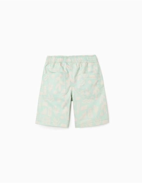 Short midi en sergé avec motif plage Vert clair 2 - vertbaudet enfant 