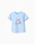 T-shirt en coton avec imprimé poisson 3d Bleu clair+Jaune clair 1 - vertbaudet enfant 