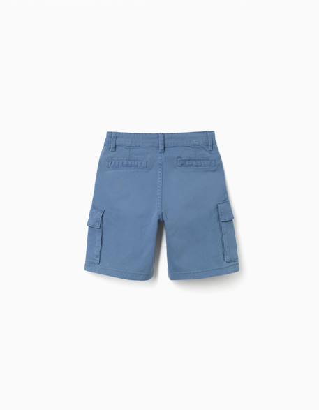 Short midi en sergé avec poches cargo Bleu 2 - vertbaudet enfant 
