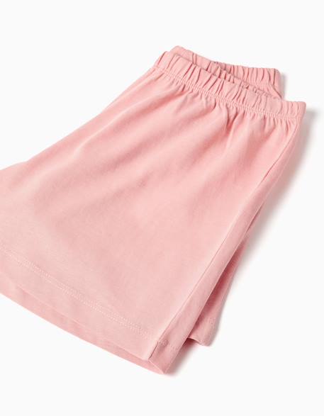 Pyjama en coton avec motif cœur et volants Rose clair 4 - vertbaudet enfant 