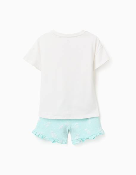 T-shirt en coton + short avec imprimé palmiers Blanc 2 - vertbaudet enfant 