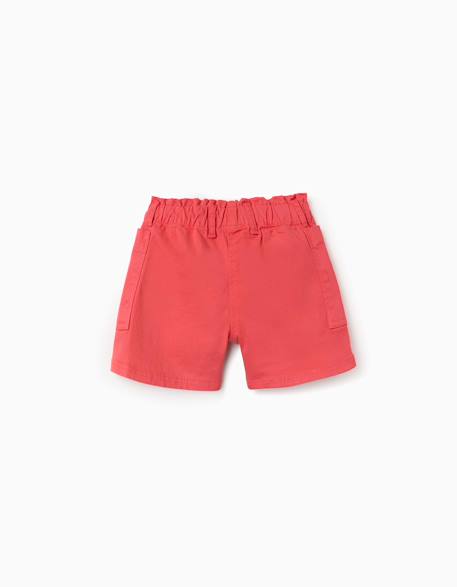 Short en sergé avec poches cargo et taille élastique Blanc+Rose 5 - vertbaudet enfant 