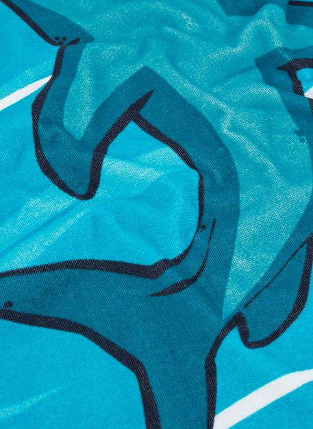 Serviette en coton à capuche requin Bleu 3 - vertbaudet enfant 
